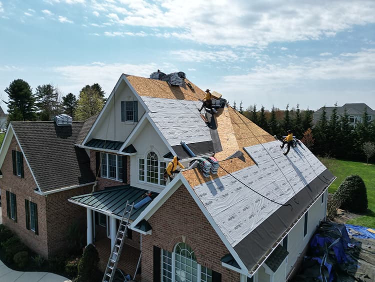 Full roof replacement in progress on a Fort Worth home